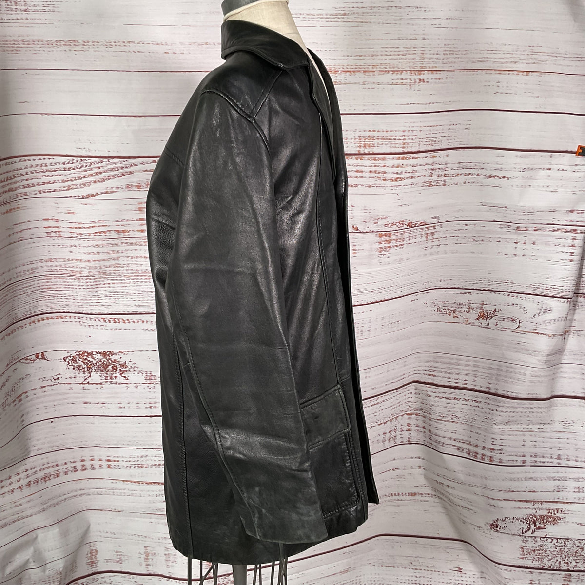 VTG. ROQUE Men's Black Distressed Leather Jacket- SZ S