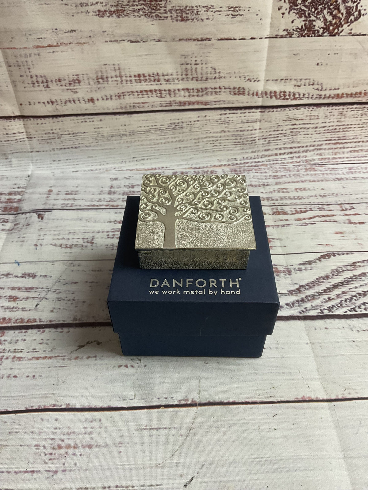 Danforth Pewter Treasure Trinket Box Friendship Tree