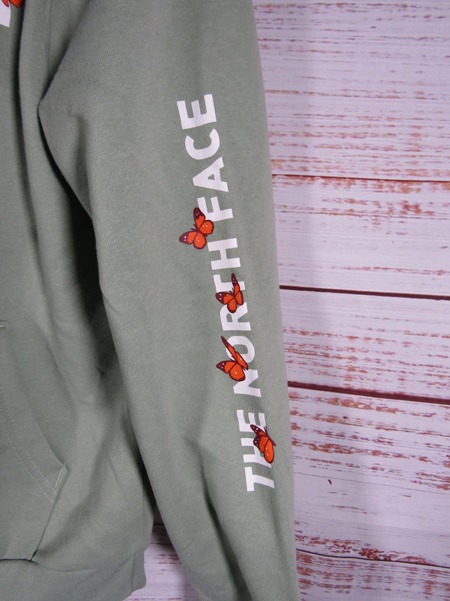 North Face Evolution Women's Slate Moss Butterfly Print Hoodies Size XS