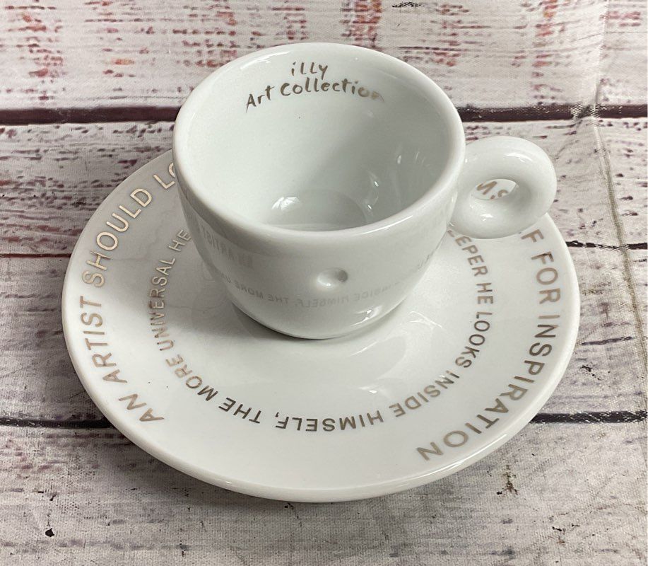 Illy Art Collection Marina Abramovic MOCA 2011 Cup Saucer Espresso White