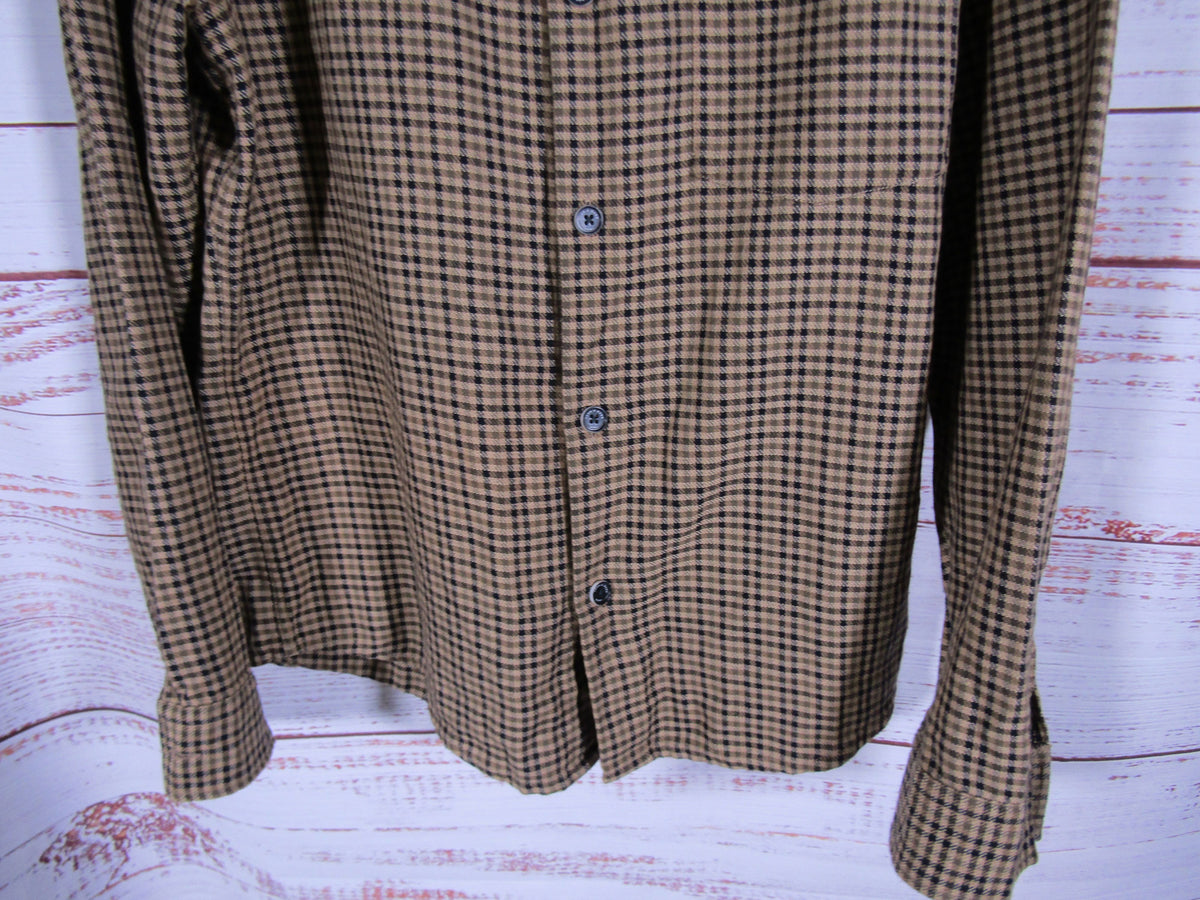 Rodd & Gunn Linfield Men's Brown Long Sleeve Houndstooth Shirt Size M