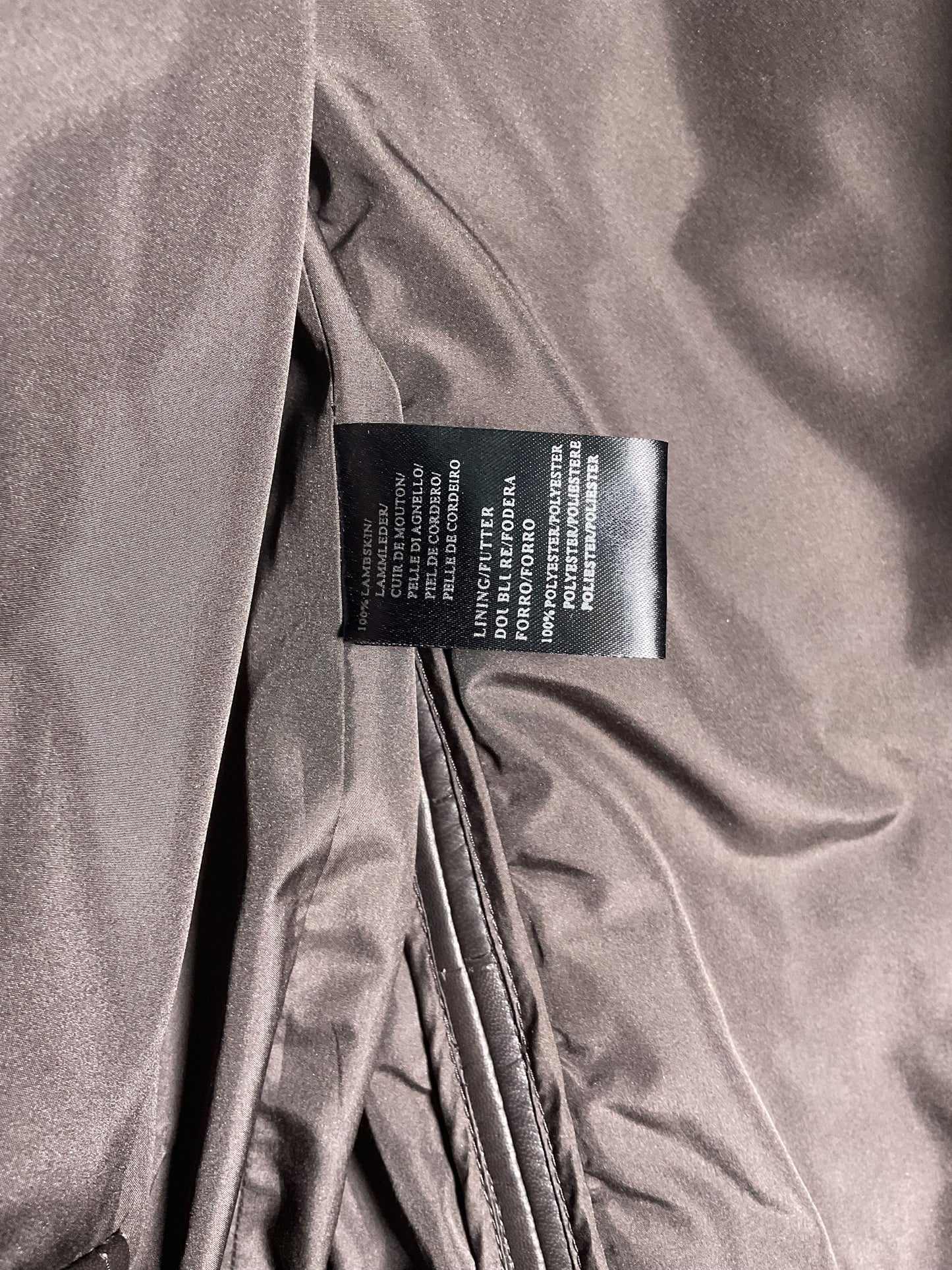 Armani Collezioni Dark Brown Lambskin Jacket - Size 40
