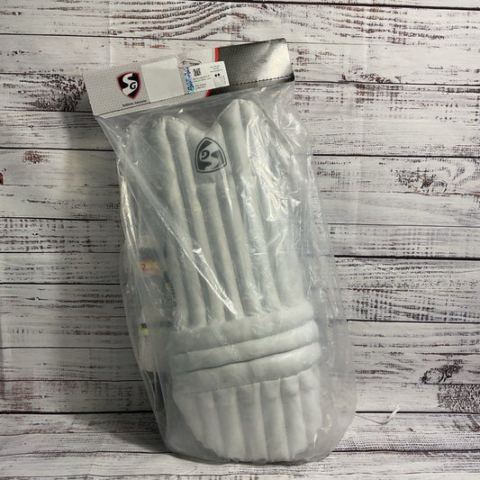 SG Shield White Cricket Batting Legguards Padding Junior X-Small