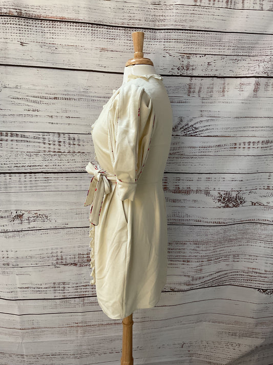 Hofmann Copenhagen Krista White Frill Puff Sleeve Wrap Mini Dress - Size 36