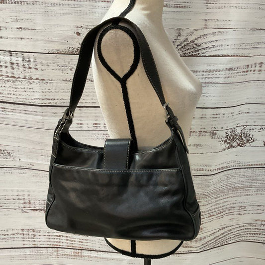 VTG. COACH Women's Black Leather Hampton Bag
