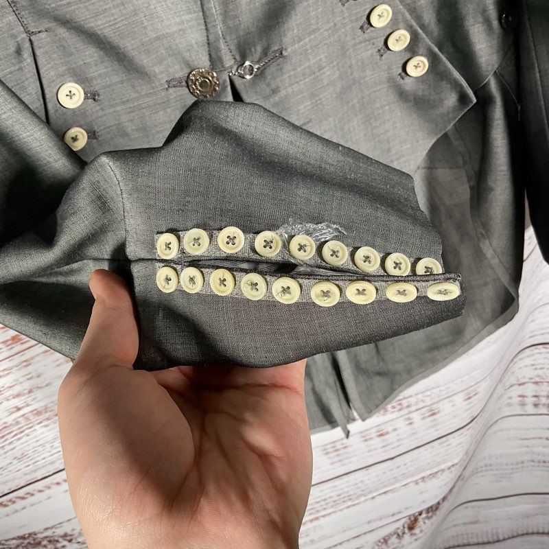 High Everyday Couture Gray Marching Band Chain Accent Tail Jacket Size in Desc.