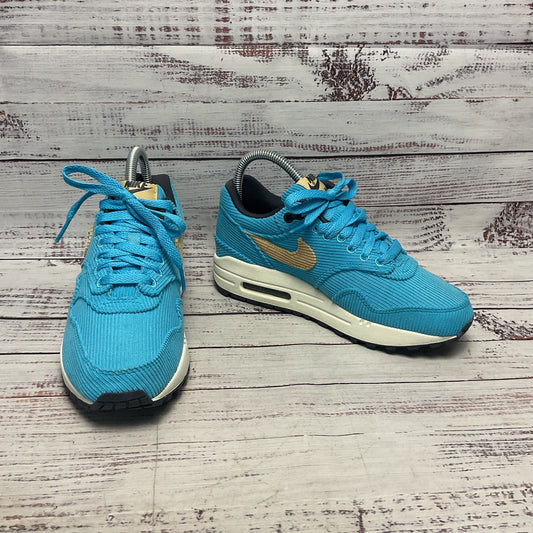 Nike Air Max 1 Baltic Blue Sneaker Corduroy Shoe Boys Youth Size 4