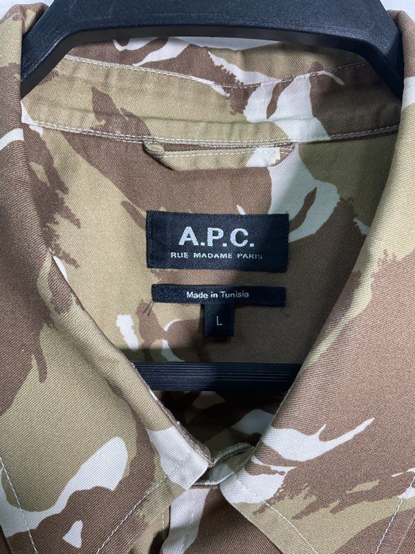 APC Rue Madame Paris Camo Button Up Shirt Size L
