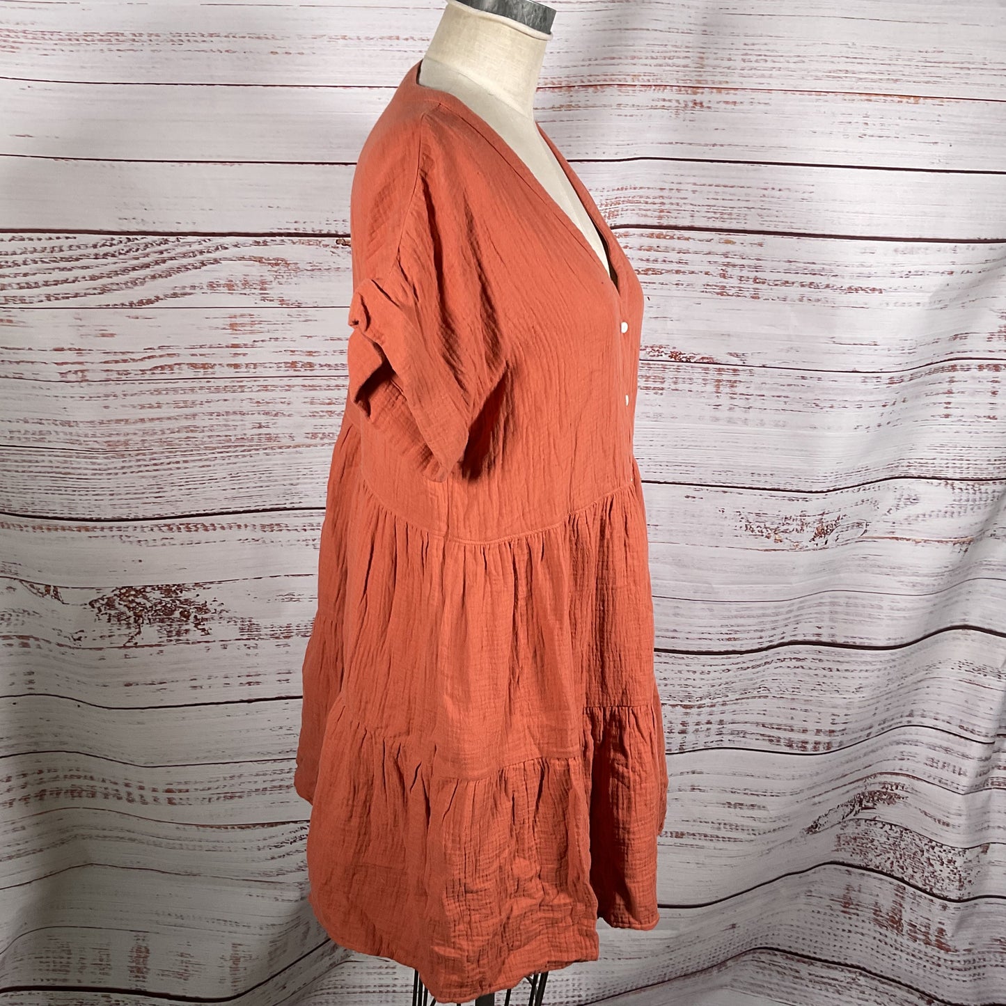 NWT MADEWELL Women's Orange Lightspun Colette Dress- SZ L