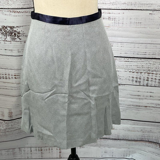 MODA Italy Women's Satin Waist Band Gray Skirt- SZ 38