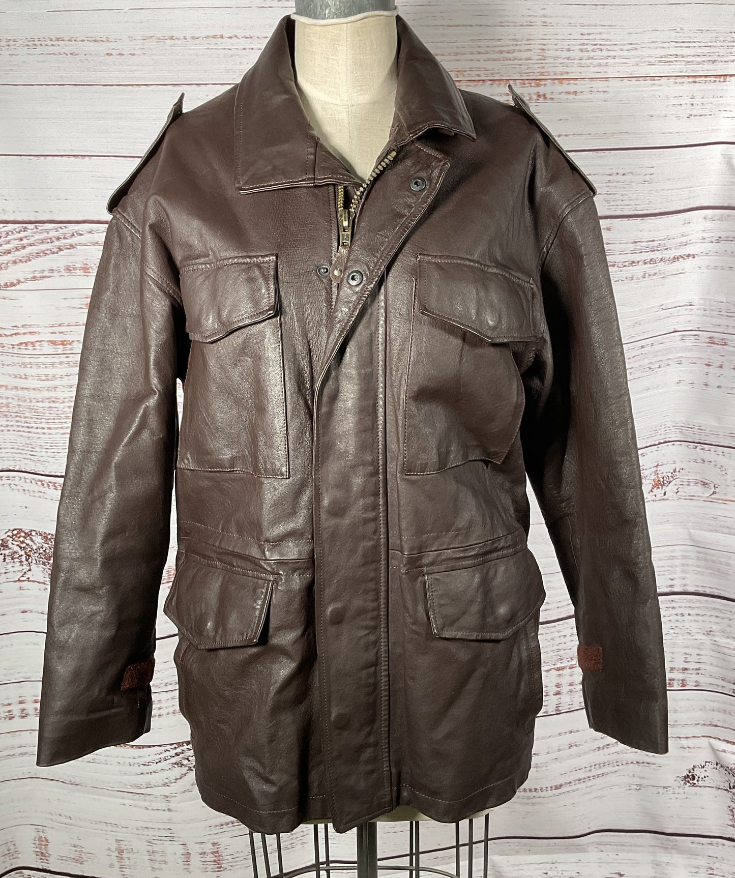 Willabee & Ward Vintage Men's Leather Bomber Jacket Brown S