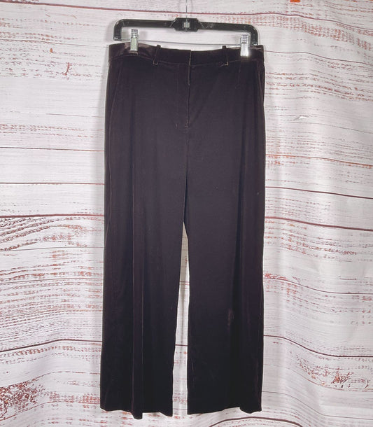 Theory Velvet Straight Leg Pants Dark Brown 4