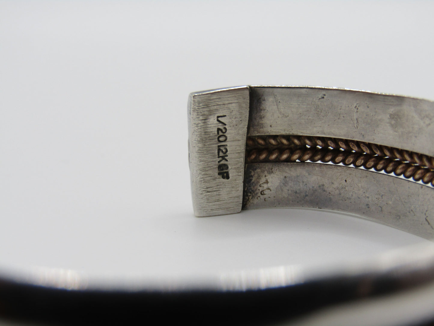 Vintage Fred Maloney Navajo Sterling Silver 12k Gold Filled Cuff Bracelet