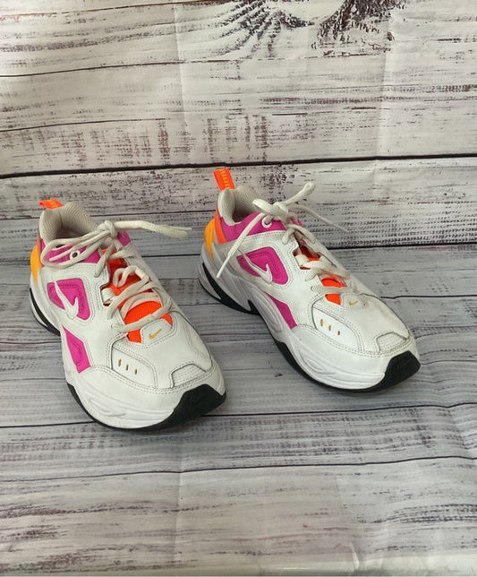 Women's Nike M2K Tekno White Pink Orange Sneaker Size 6