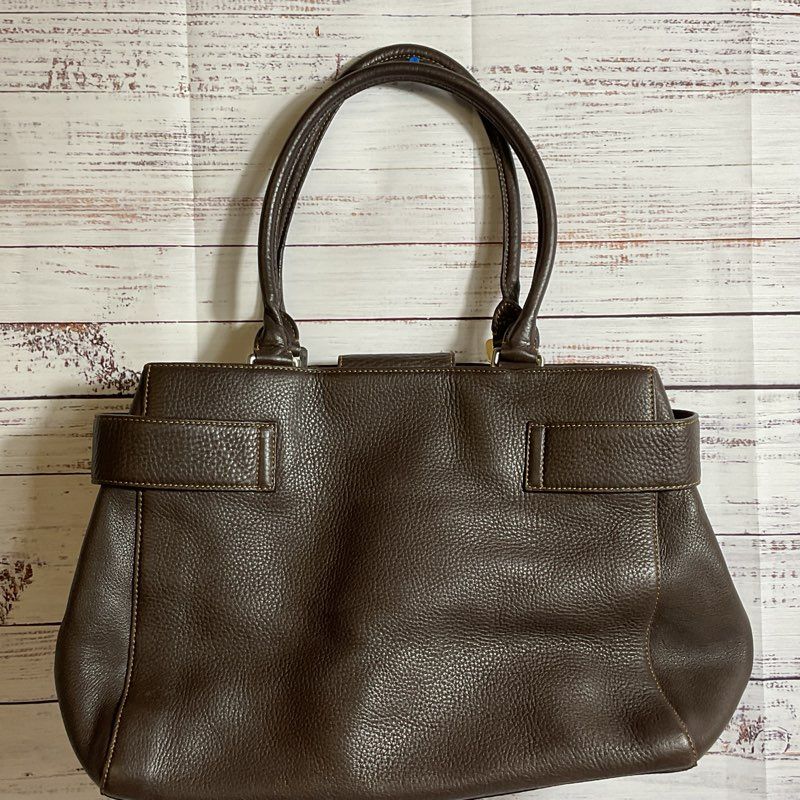 LEVENGER Women's Brown Fine Leather Multi Compartment Shoulder Bag