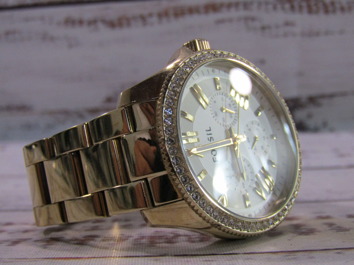 Fossil Cecile Women's Gold Tone Stainless Steel Quartz Chronograph Watch AM4482