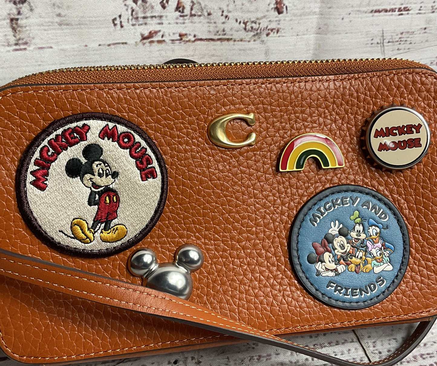 Disney X Coach Regenerative Leather Kira Crossbody Bag Caramel