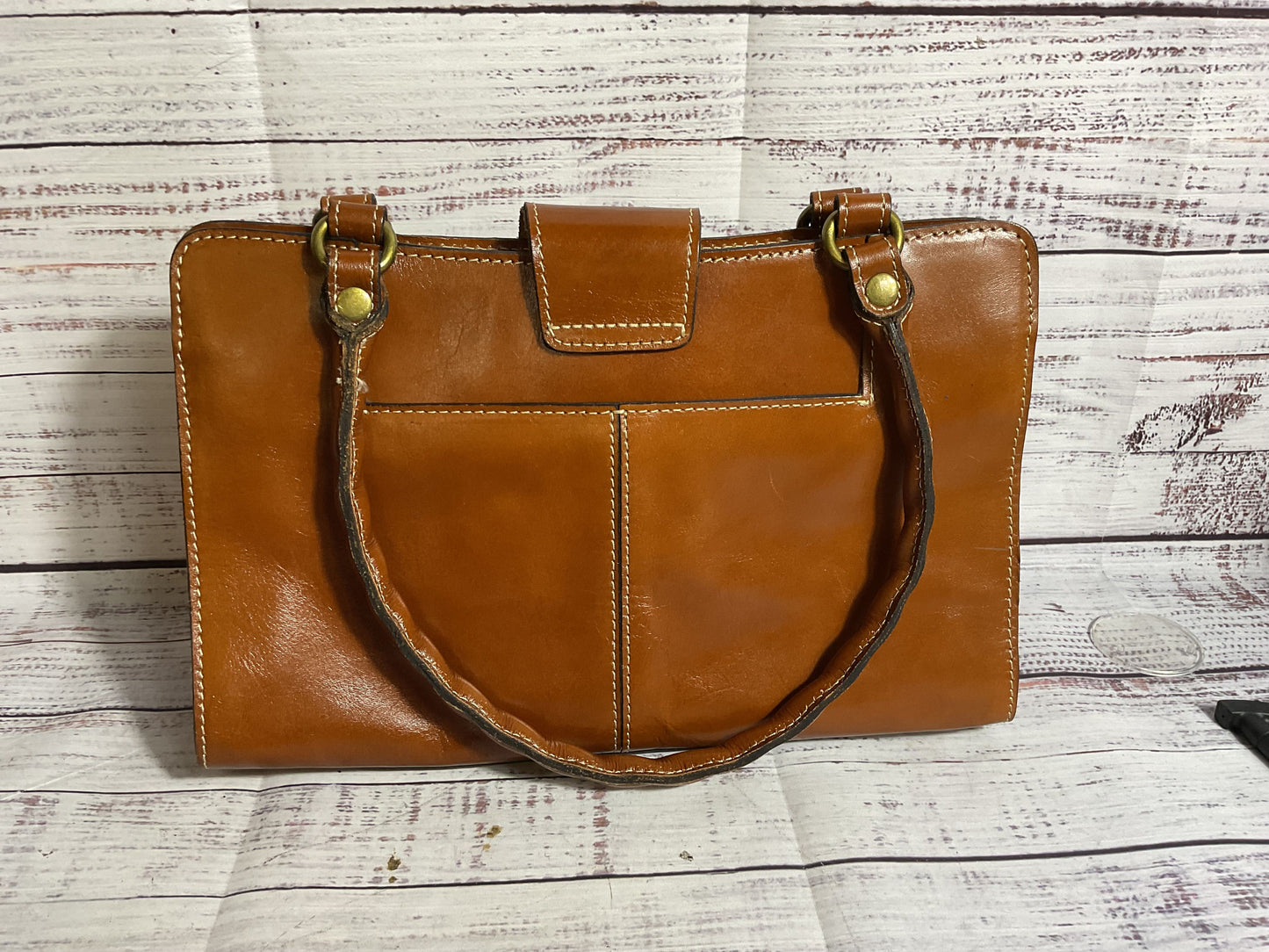 PATRICIA NASH Brown Leather Shoulder Bag