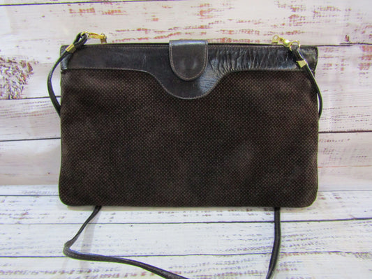 Vintage Susan Gail Women's Brown Suede Shoulder Bag Made in Italy
