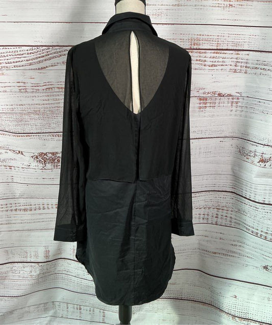Women's Bailey 44 Black with Sheer Bodice and cut out back Dress Size L