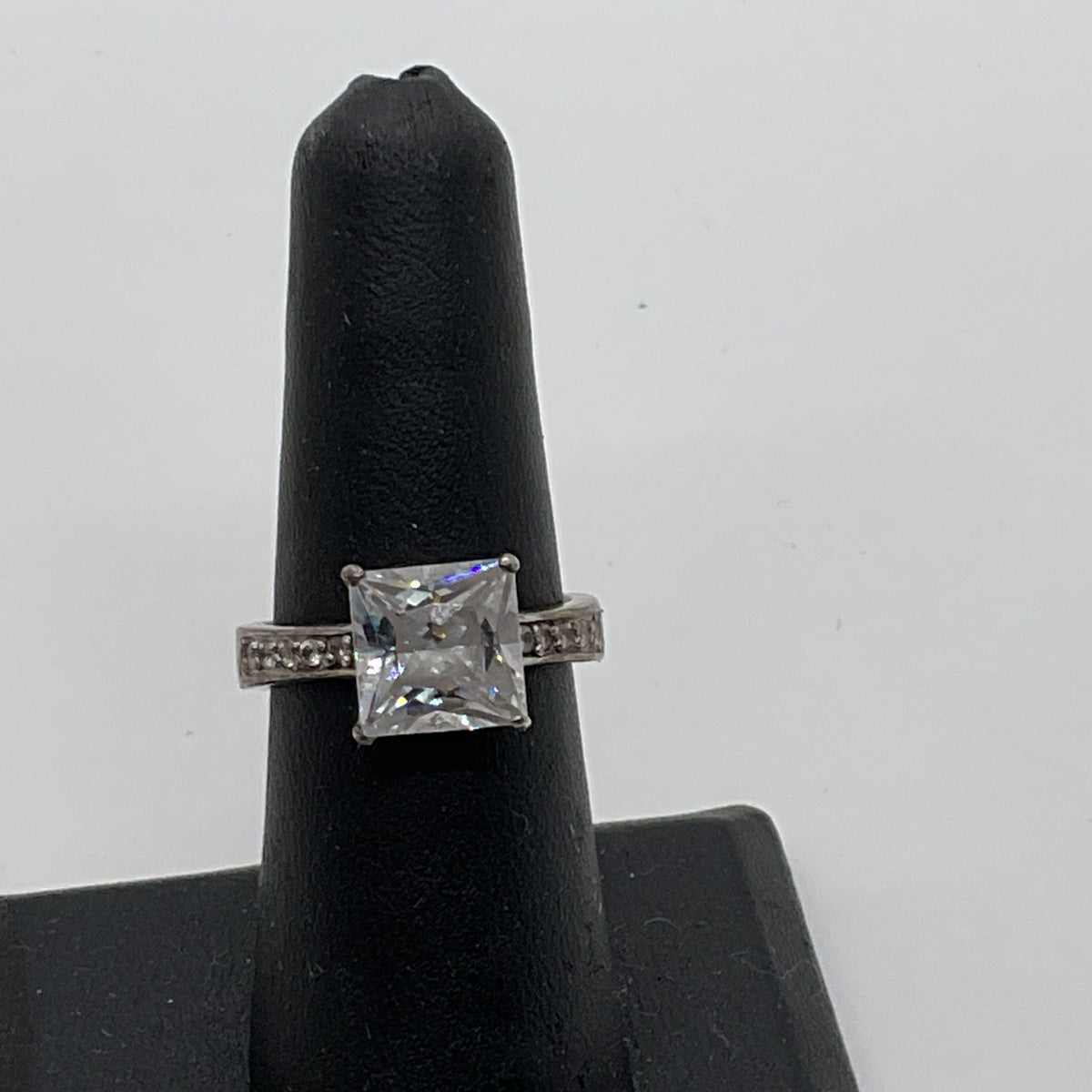 Sterling Silver & Rhinestone SZ 6.75 Ring- 4.73g
