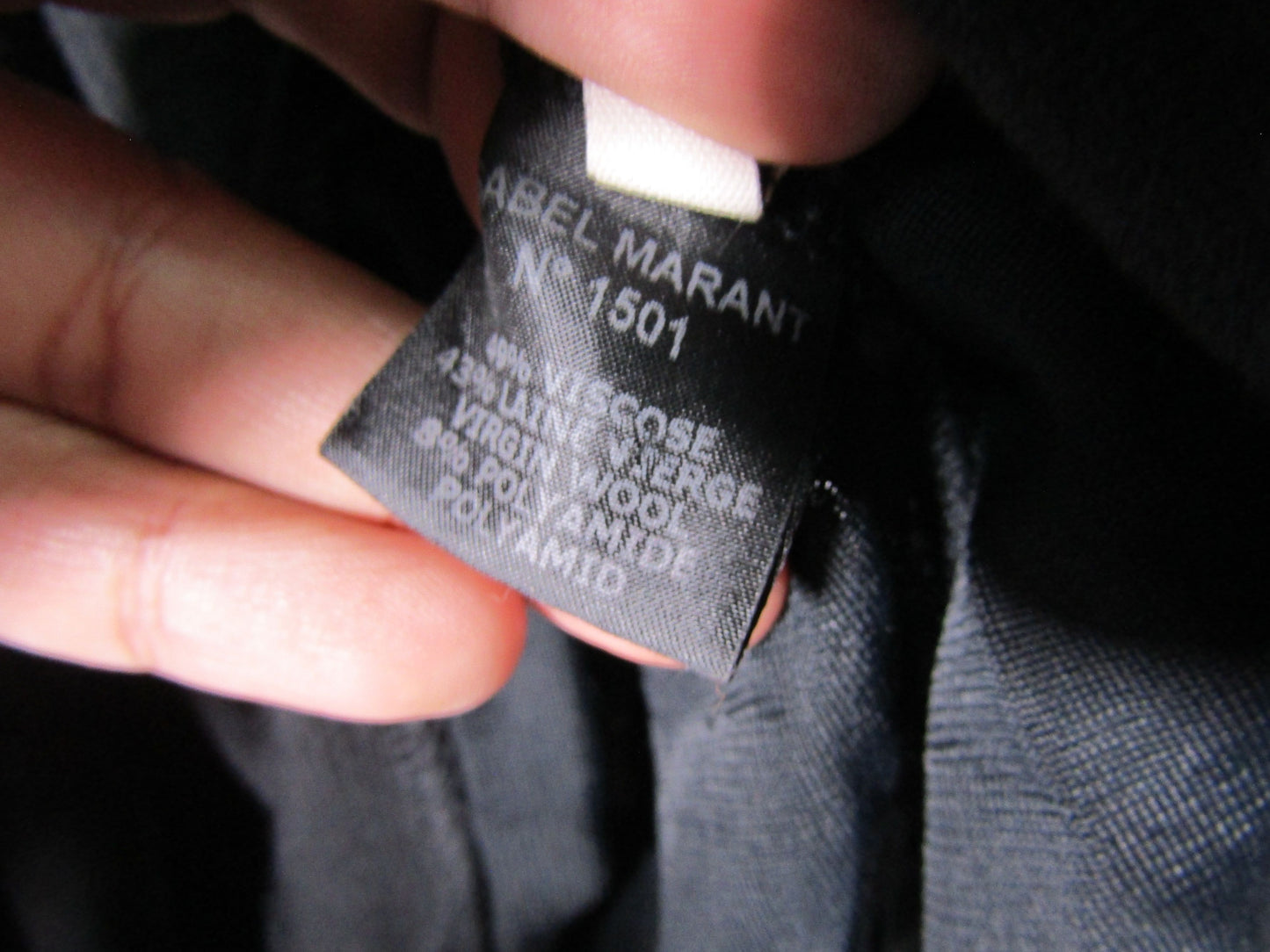 Isabel Marant Women's Black Wool Blend Faux Wrap Tie Skirt Size 36