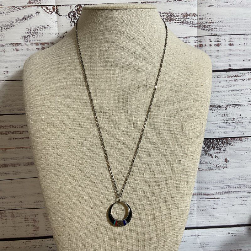 VTG. TCA Sterling Silver Multi Gemstone Pendant 23.5" Necklace- 7.66g