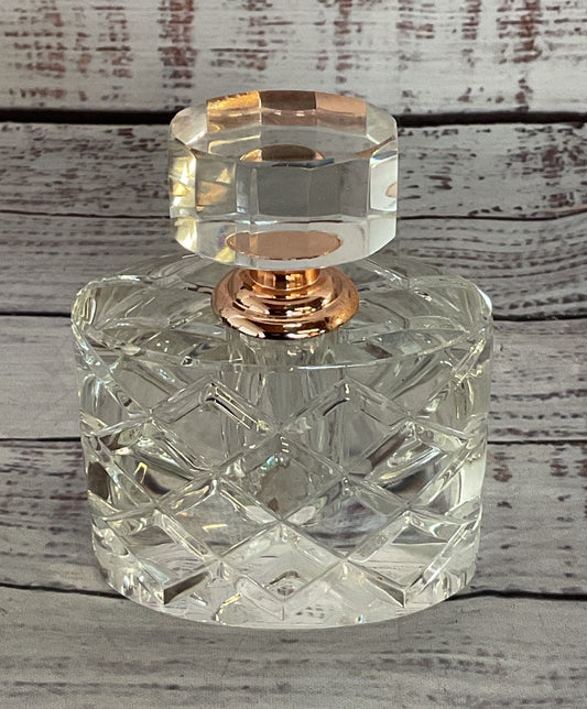 Oleg Cassini Vintage Crystal Perfume Bottle Clear