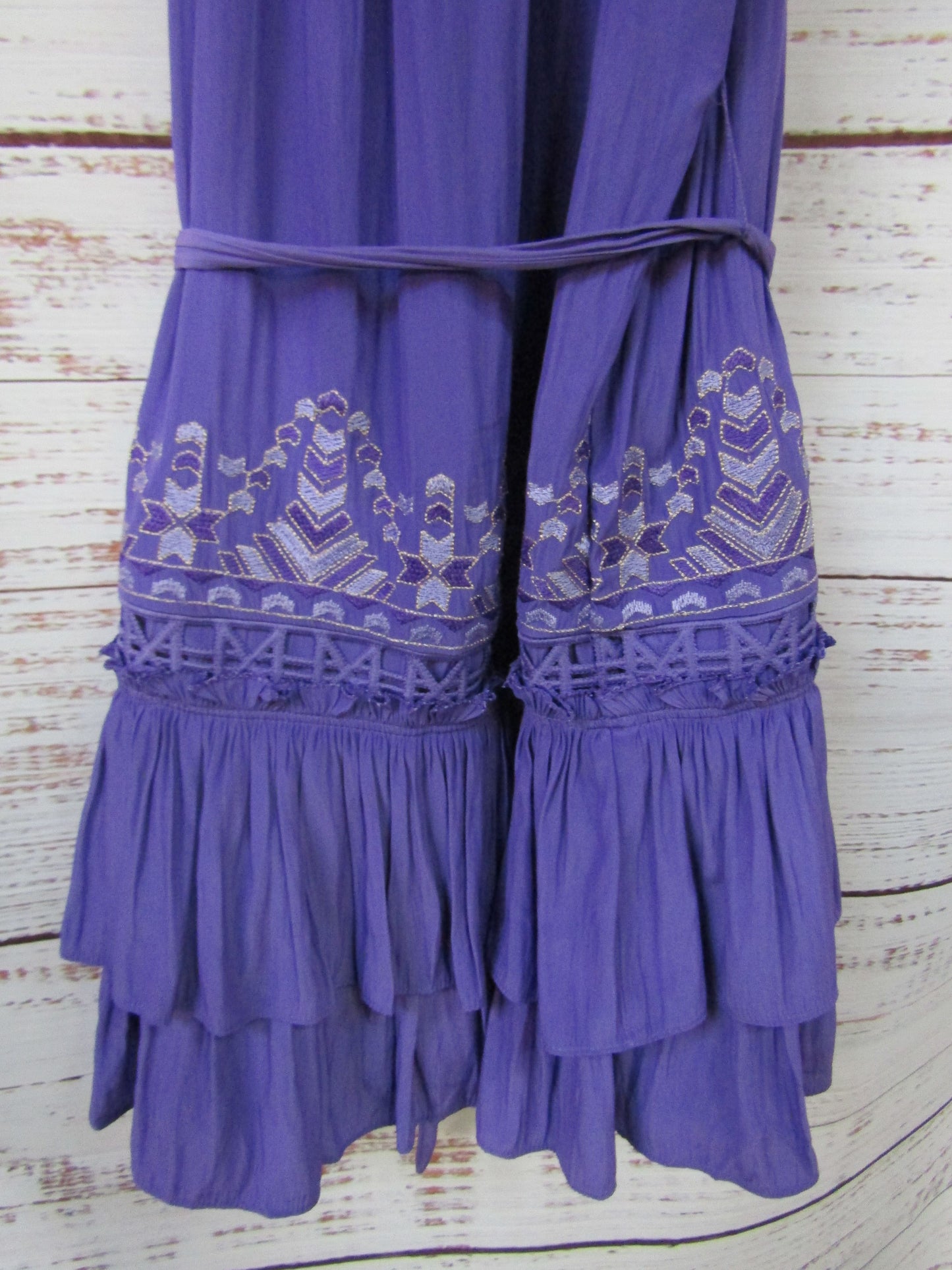 Ramy Brook Angeline Women's Purple Embroidered Halter Mini Dress Size XS