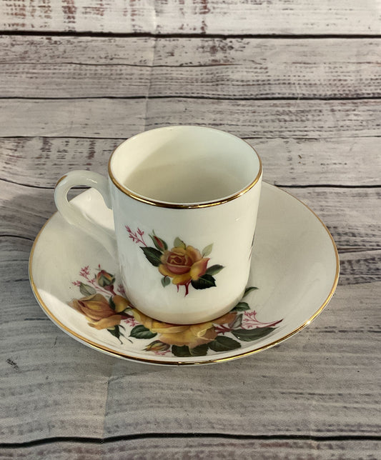Royal Grafton Bone China Rose Demitasse Cup & Saucer Multicolor