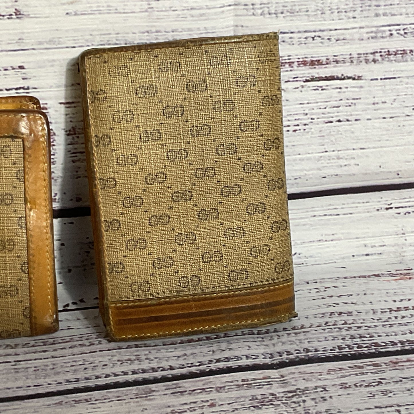 Set of 2 VTG. GUCCI Micro GG Monogram Bifold CC, Coin Wallet & CC Bifold Wallet