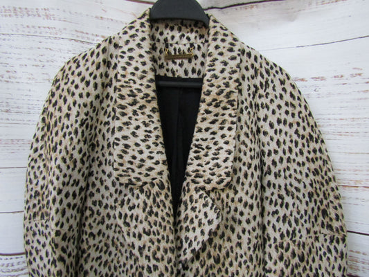 Diane Von Furstenberg Britta Women's Brown Animal Print Blazer Jacket Size 2
