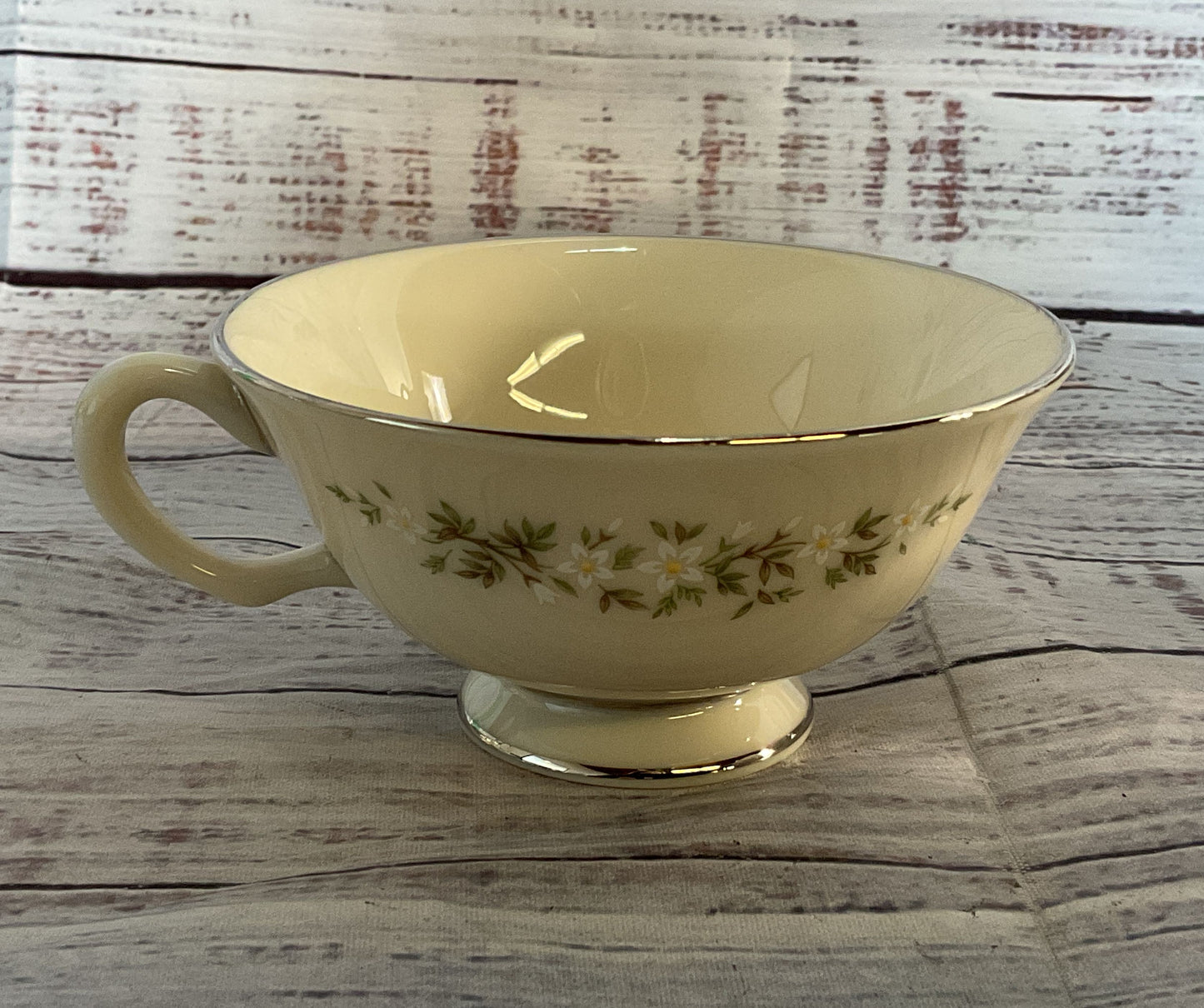 Lenox Brookdale Floral Footed Lot of 10 Cups Cream