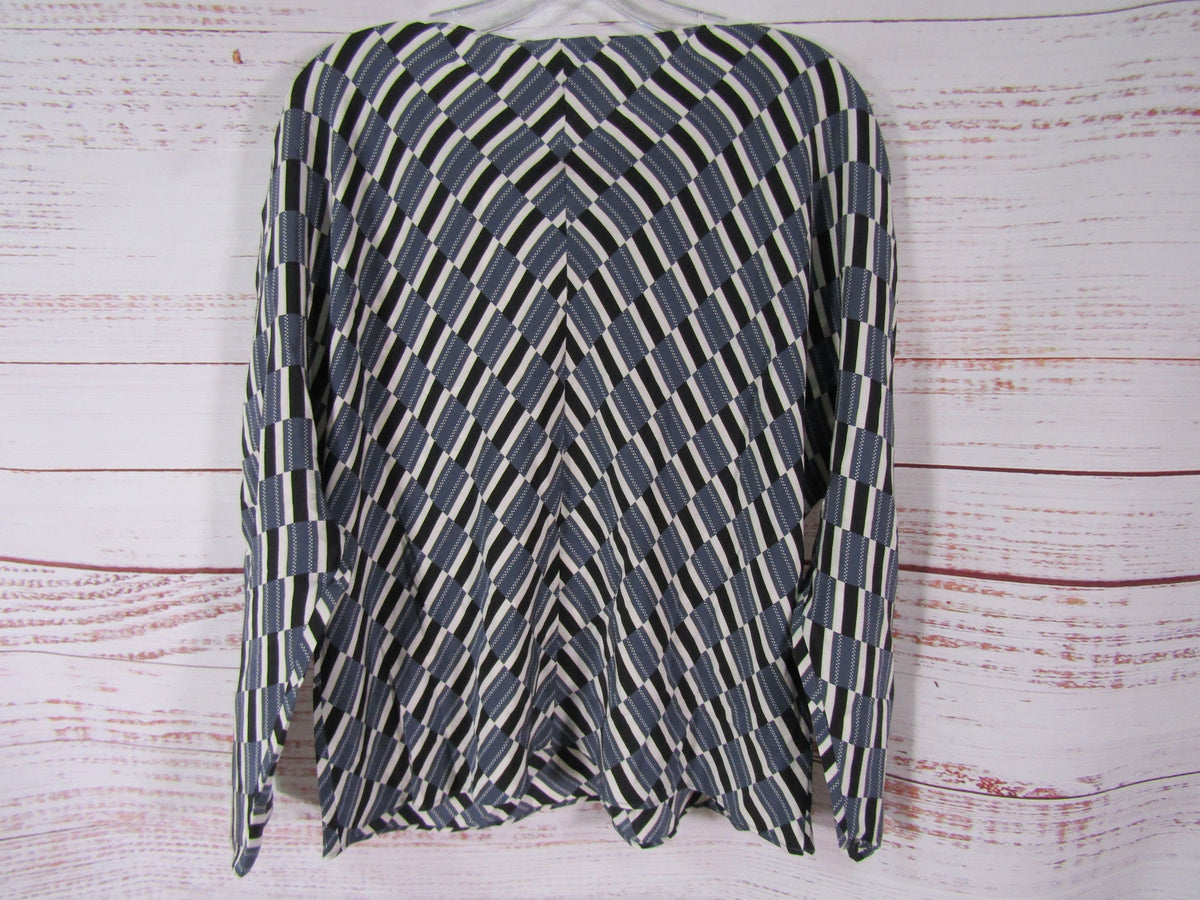 M.M. Lafleur Wren Women's Arpeggio Print Silk Blouse Size S