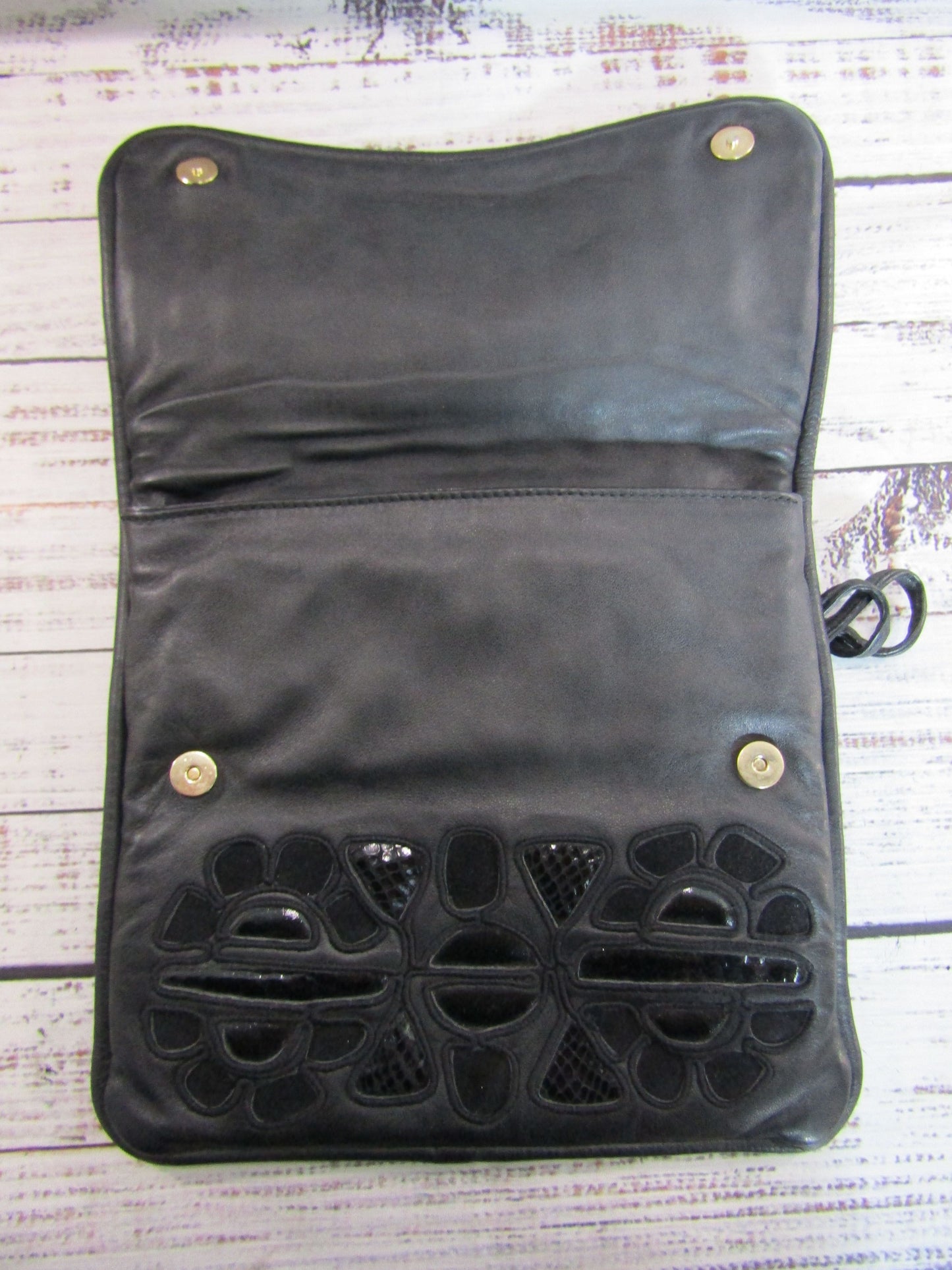 Braccialini Women's Black Leather Crossbody Bag Made in Italy