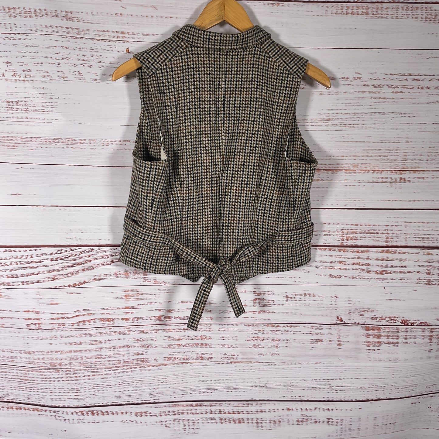 Alex Mill Jason Brown Wool Tweed Houndstooth Vest - Size M