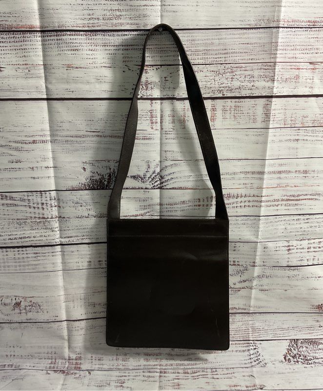 Vintage Ralph Lauren Women's Dark Brown Leather Satchel Shoulder Bag
