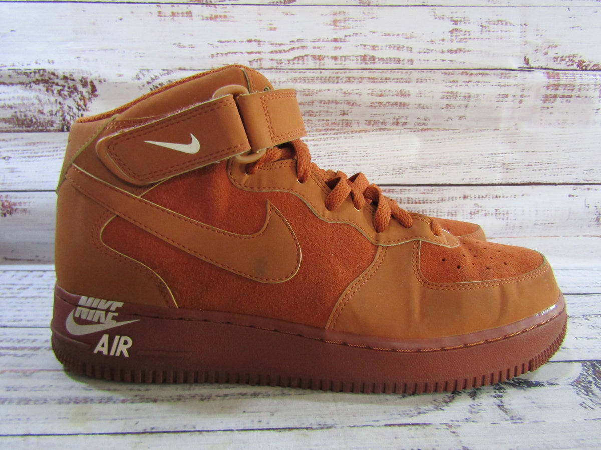 Nike Air Force 1 Mid '07 Men's Orange Mid-Top Sneakers Size 10 315123-207