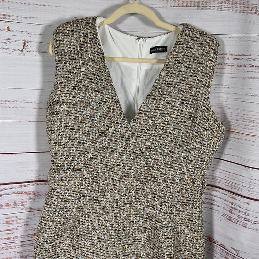 Valentine Brand V Neck Multi Material Tweed Sleeveless Jumpsuit - Size L