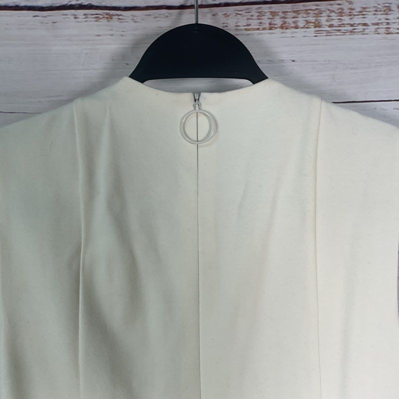 Akris Punto Cream Ruched Front Sleeveless Cocktail Dress - Size 8