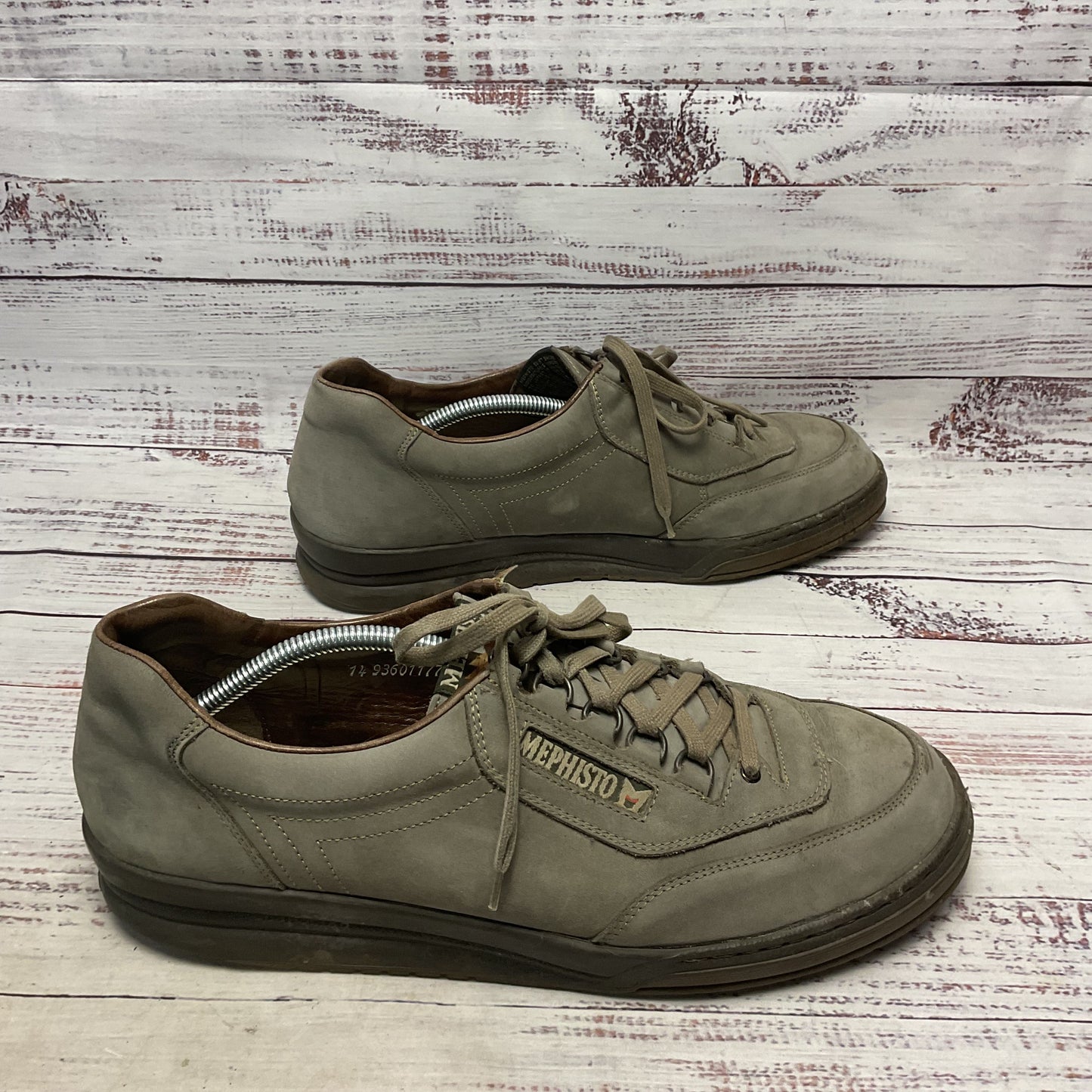 Mephisto Runoff Taupe Leather Sneaker Casual Shoe Men Size 12