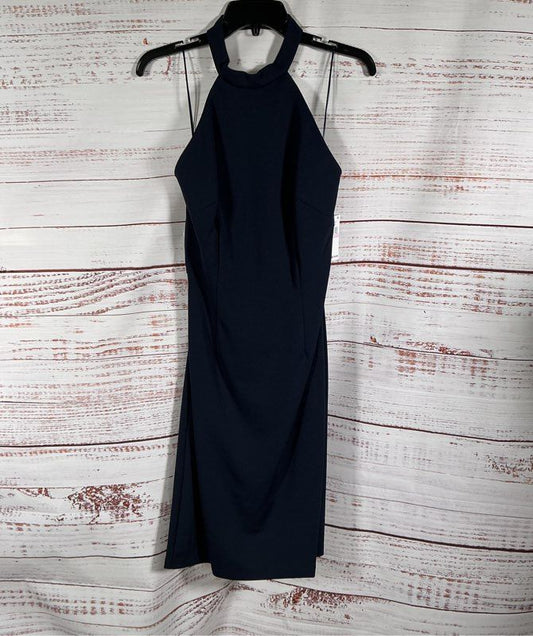 NWT Alex & Eve Navy Blue Halter Dress Size 6 Retail $179