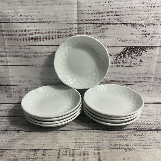 Bernadaud Osier White Porcelain 5" Fruit Saucer Dessert Bowls 12 Pc. Set