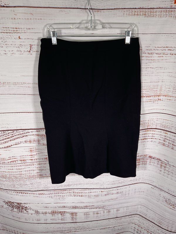 Moschino Cheap & Chic Women's Side Zip Pencil Skirt Black Wool Size 10 US