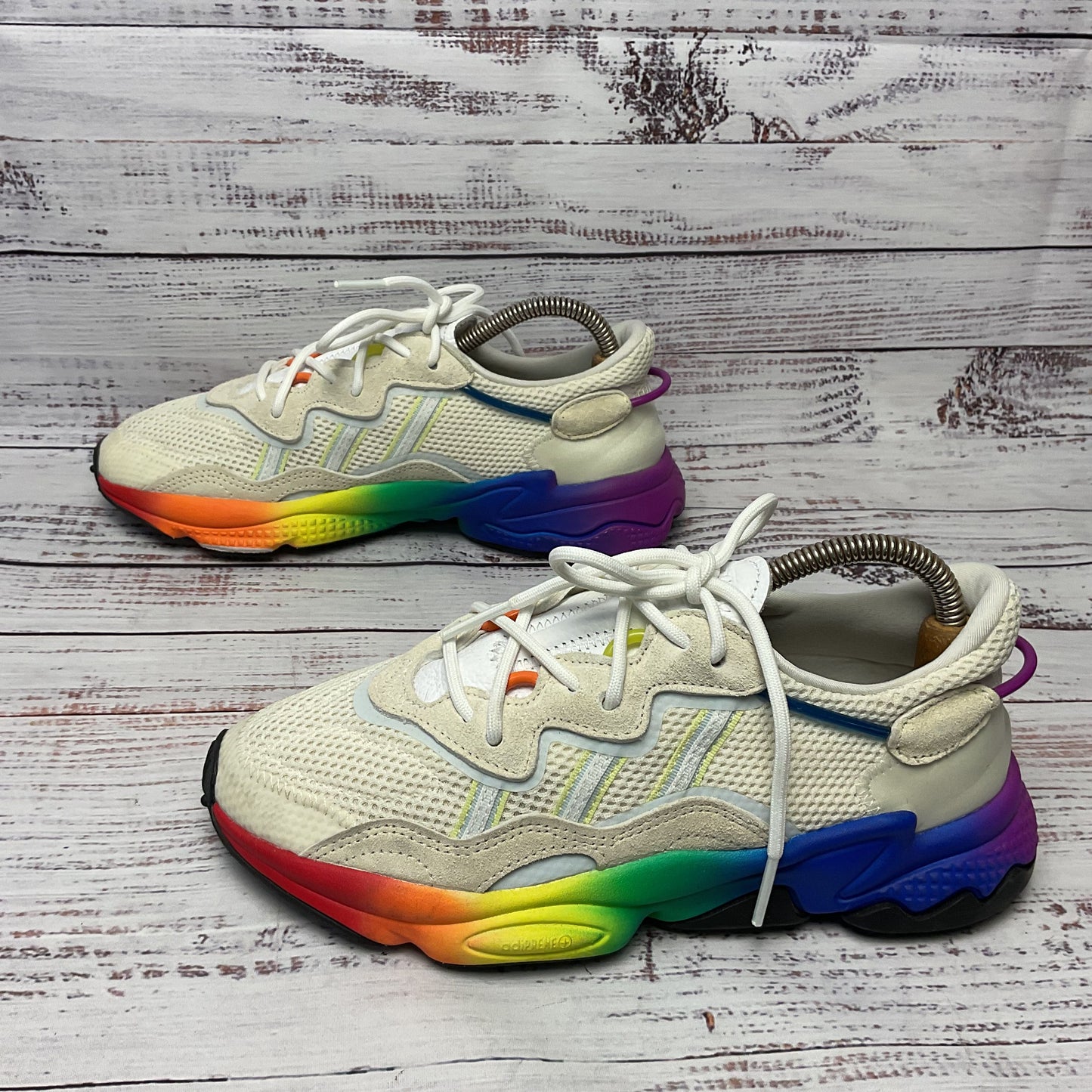 adidas Ozweego Adiprene Multicolor Rainbow Pride White Sneaker Shoe Size Men 6.5