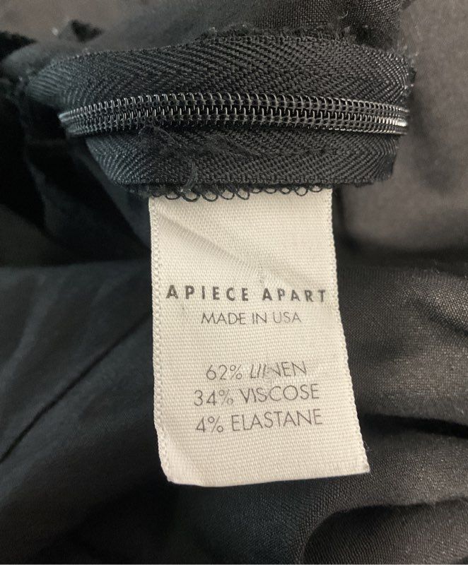 Apiece Apart Women's Black Linen Blend Jumpsuit Size Made in USA