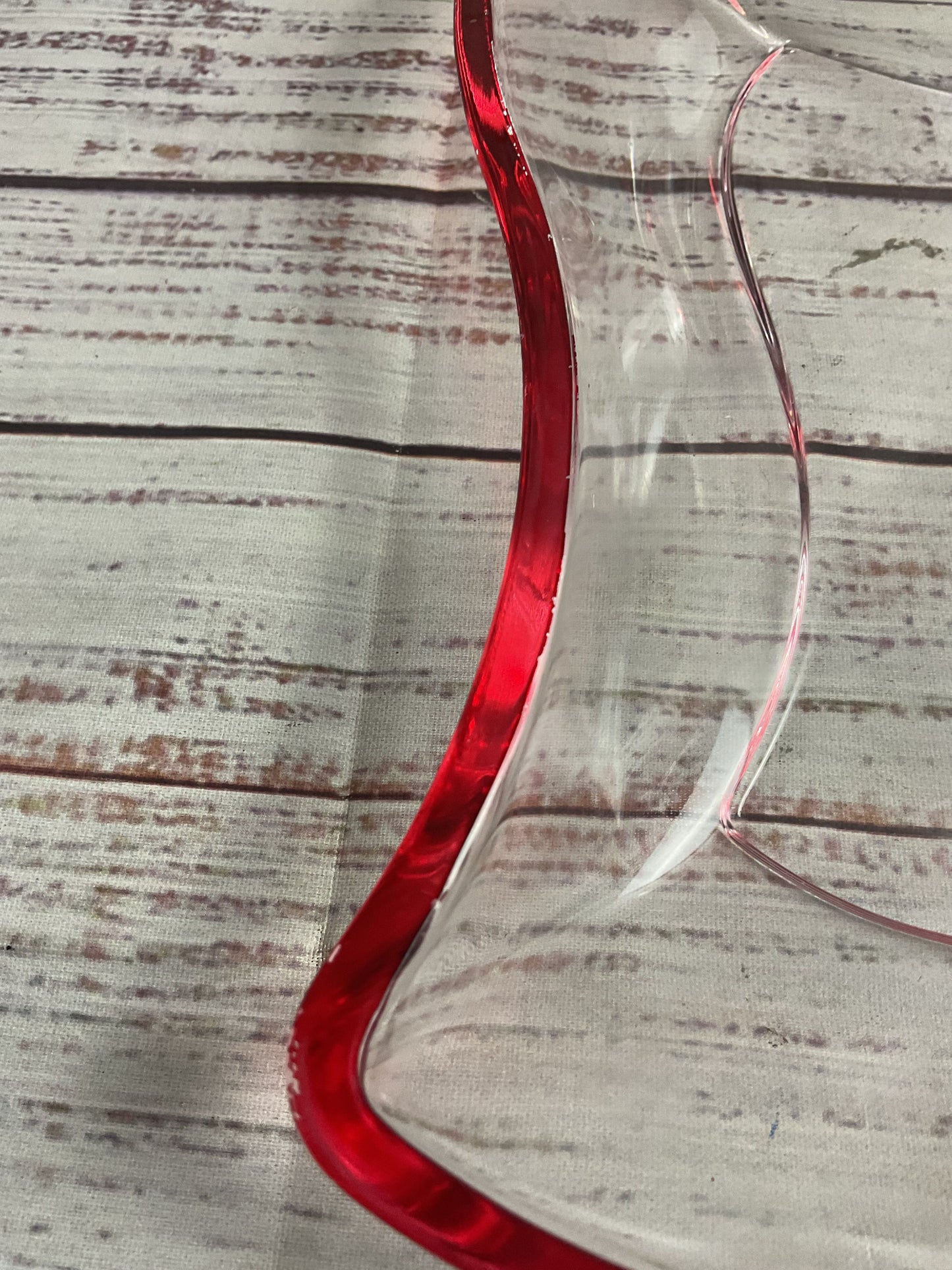 Villeroy & Boch Red Rimmed "New Wave" Glass Plate