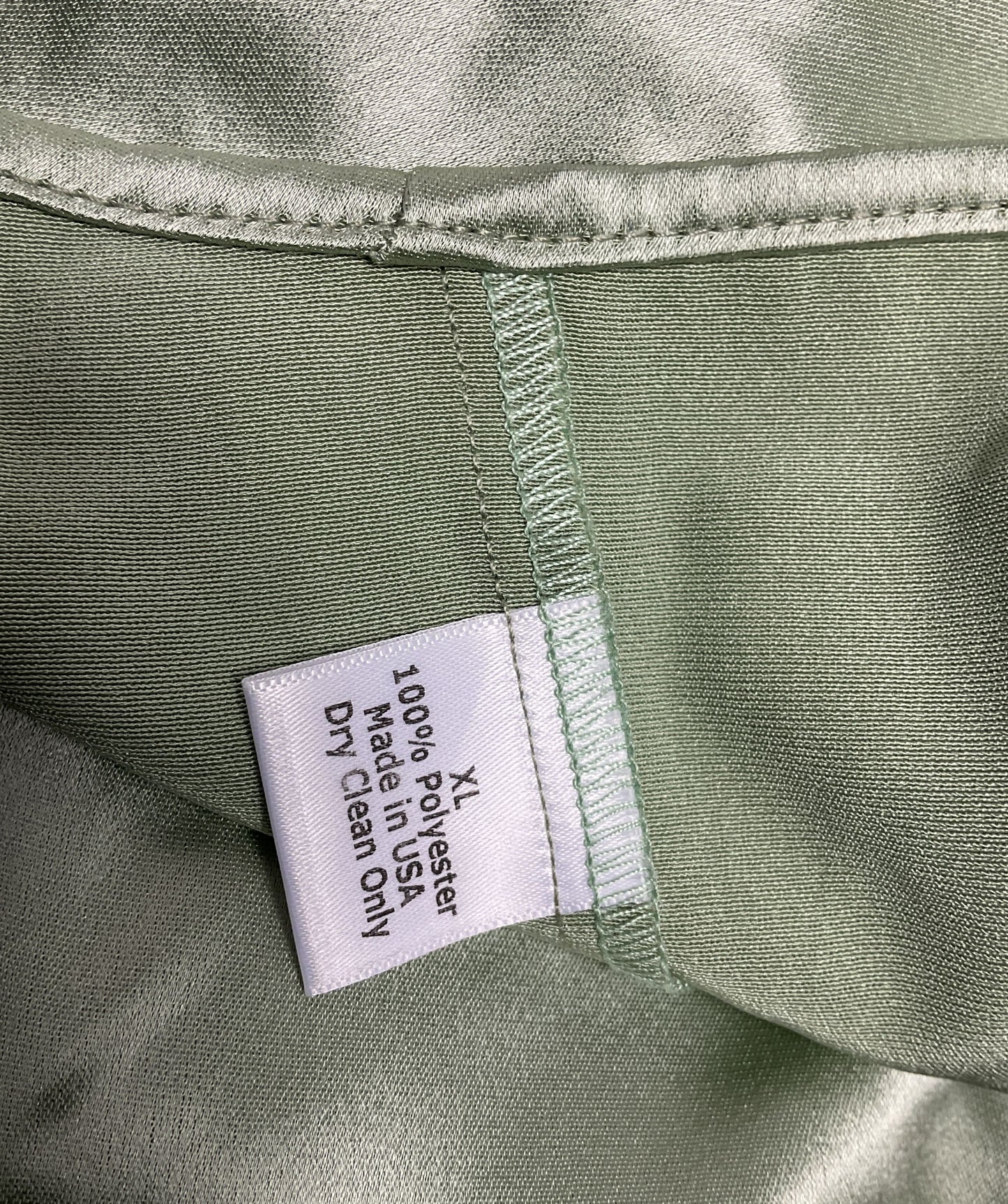 Nonchalant Iris Satin Crop Button Down Top Green XL