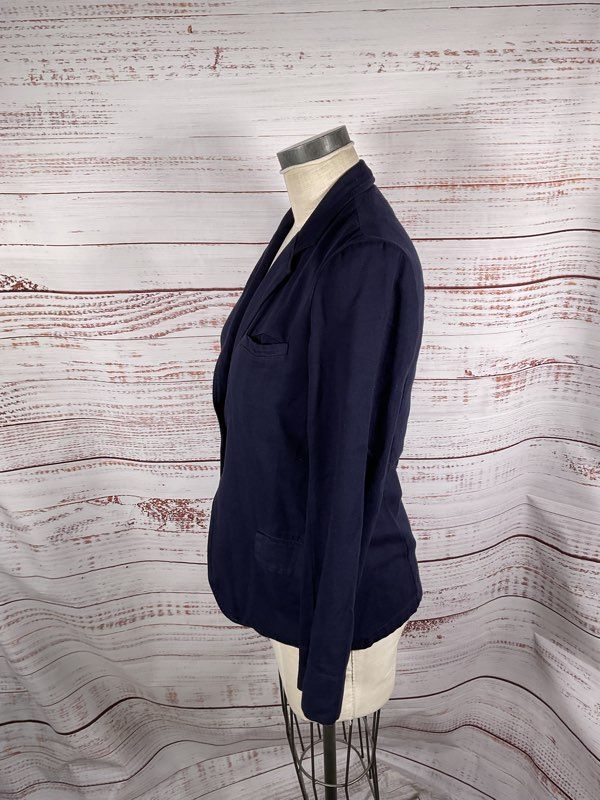 Raquel Allegra Women's Navy Blue Cardigan Cotton Single Button