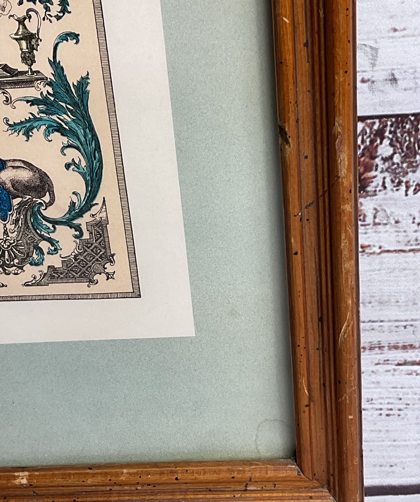 Vintage French Rococo Jupiter with Bull Claude Audran Lithograph Framed Print